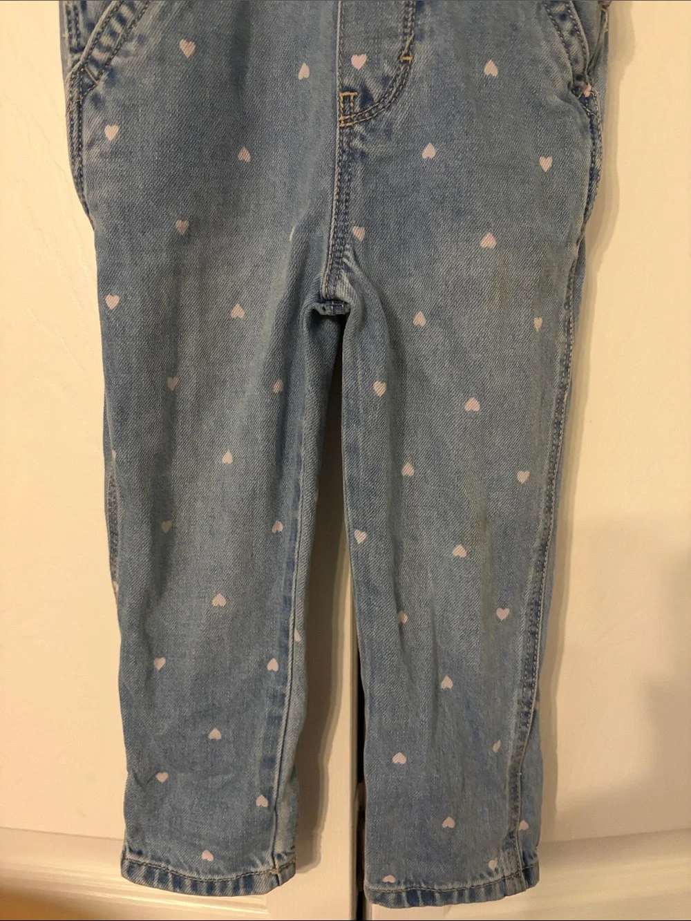 OshKosh B'gosh Overalls with Heart Bib And Heart Pattern All Over Size 2T